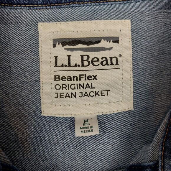LL Bean BeanFlex Trucker Jacket Women’s Medium CoolMax Relaxed Fit Stretch Denim - Picture 4 of 8